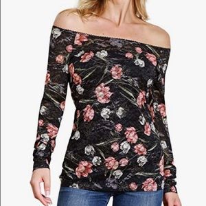 BAISHENGGT Women's Off Shoulder Top Long Sleeve Lace Floral Tee Shirt Blouse